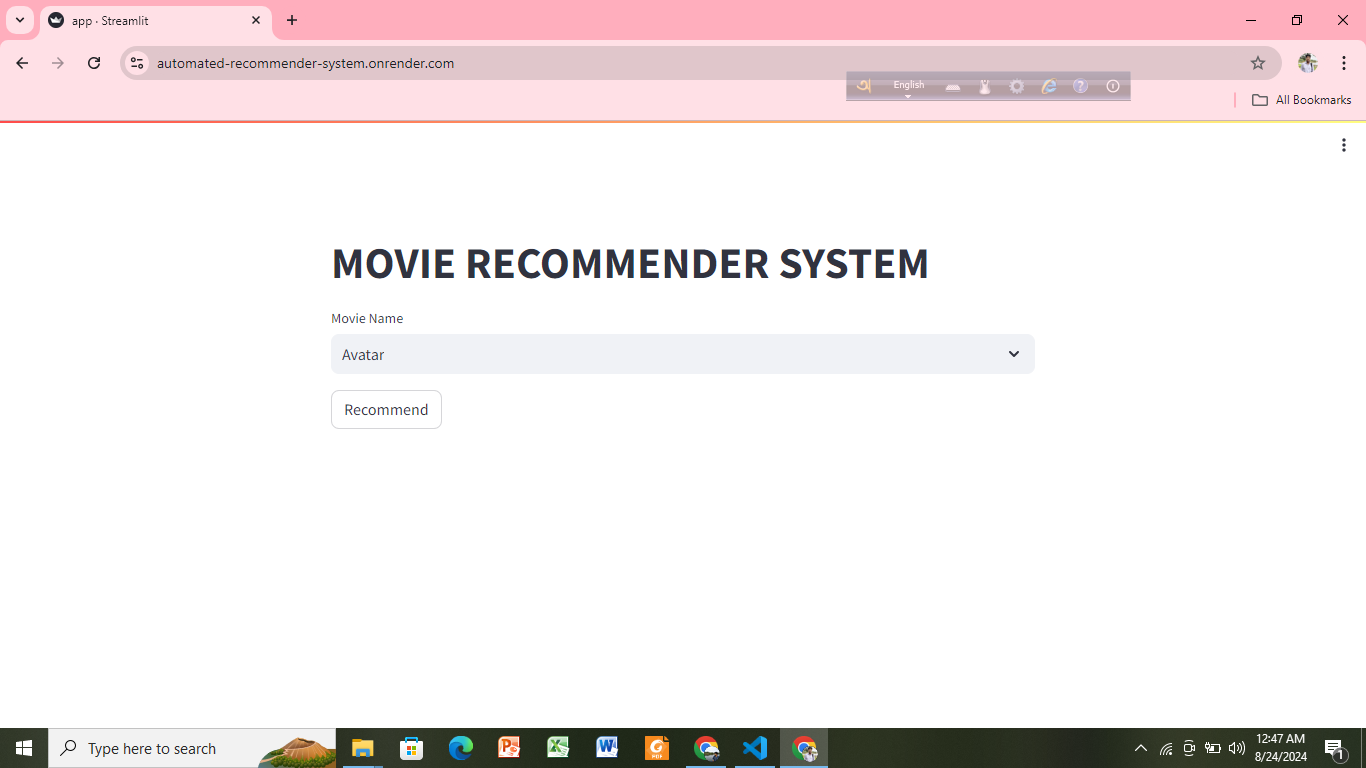 Automated Recommender System Image 1